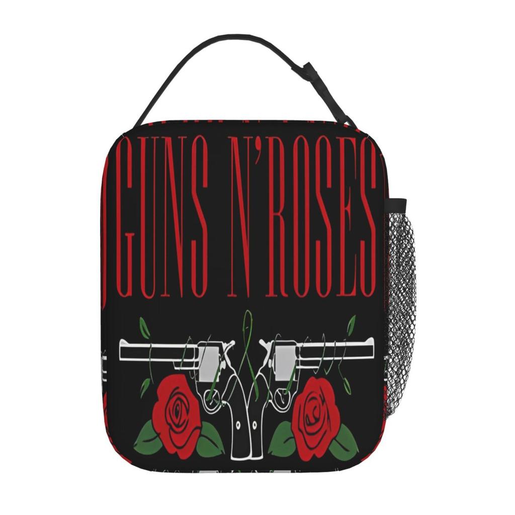 Guns N Roses Band Lunch Bag Retro Lunch Box School Portable Thermal Lunch Bags Graphic Cooler Bag