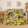 Retro Saint Seiya Anime Cartoon Flanelldecke Weiche Warme Überwurfdecke für Schlafzimmer Wohnzimmer Bett Reise Camping Picknick Geschenk