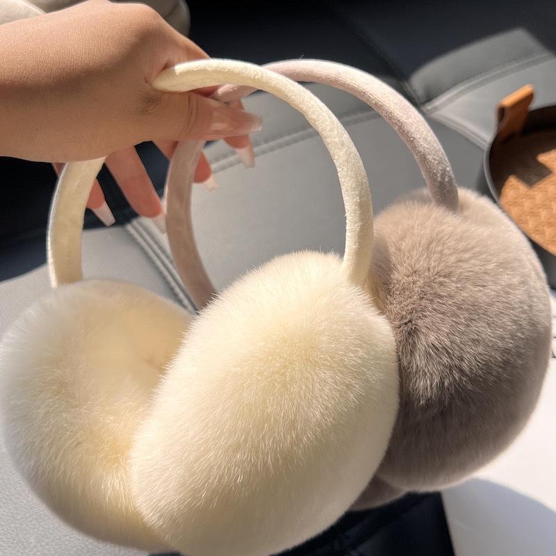 Women Winter Plush Ear Warmers, Cute Foldable Ear Muffs, Windproof Cold Resistant Ear Covers