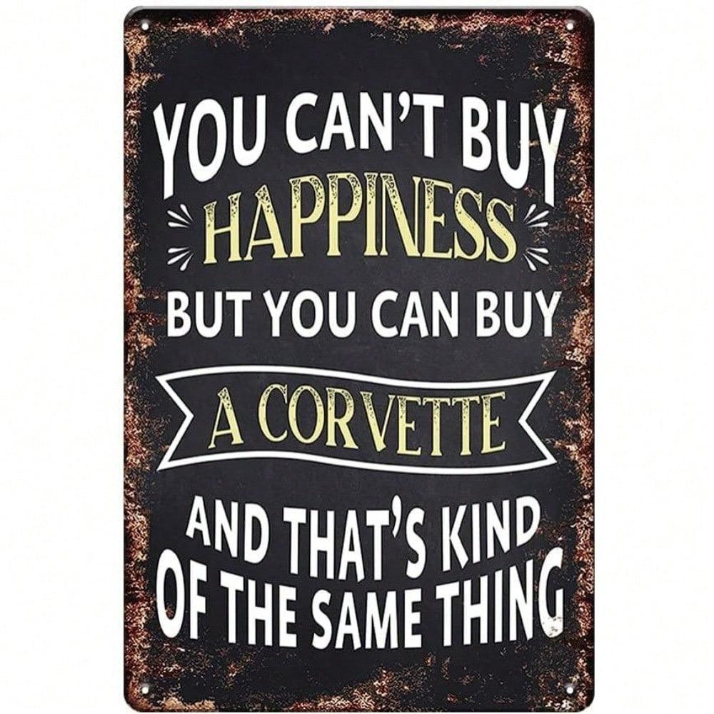 Vintage Chevrolet Corvette Metal Tin Sign Retro Garage Wall Art 8x12 Inches