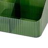 Desktop Storage Box Trapezoidal Organizer PP Plastic Sorting Case for Makeup Cosmetic Brush 4 Grids Green