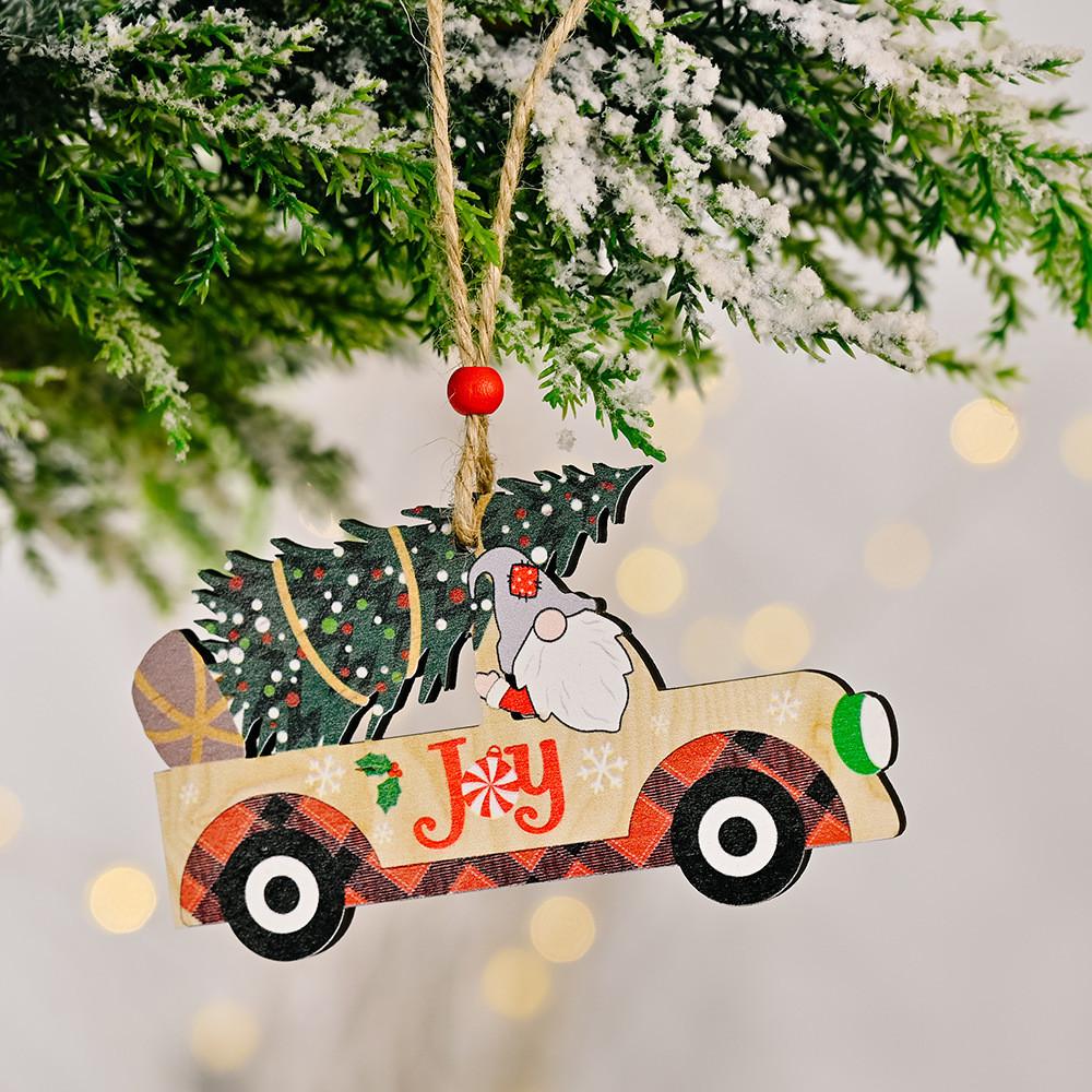 

Christmas Charming Wooden Car Hanging Decoration With Merry And Bright Themes For Festive Vibes JOY