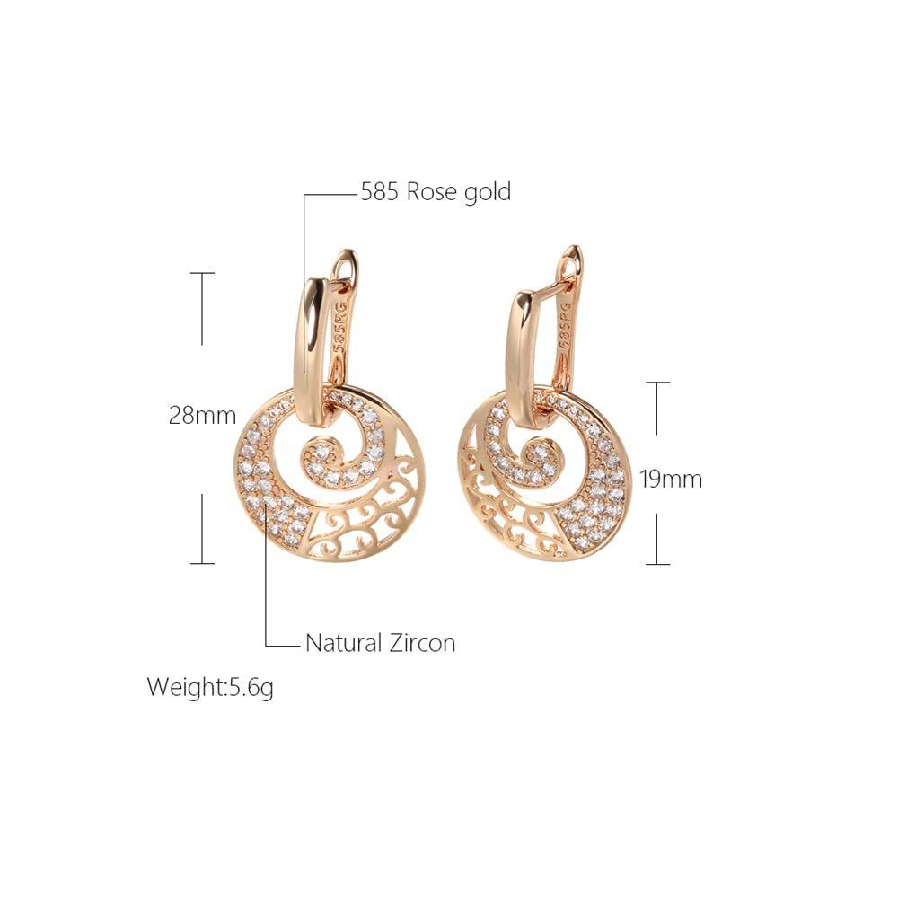 Rose Latest Fancy Stylish Copper Zircon Bali Earrings for Women and Girls
