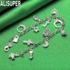 925 Sterling Silver Fashion Element Side Chain Exquisite Bracelet Gift Jewelry
