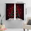 2pcs,2D Plane Printing Minimalist Curtains Christmas Tree Snowflakes Ribbons Versatile Durable Polyester (without Rod) Room