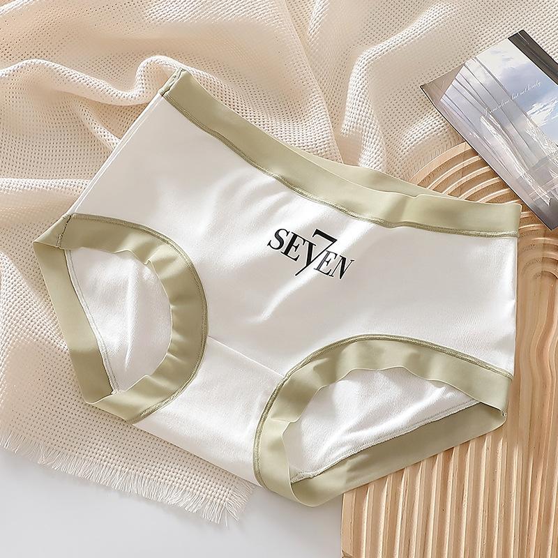 

Контрастные дышащие трусики с открытыми буквами, бесшовными ягодицами и высокой эластичностью, треугольные женские трусики со средней посадкой one size