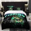 3pcs Cool Fishing Bedding Duvet Cover Set Bass Fish Bedding Quilt Set Fishing Themed Bed Quilt Set Sporty Bedroom Decor Bed