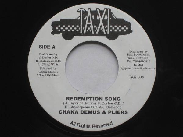 7inch Record CHAKA DEMUS & PLIERS - Redemption Song TAX005 Taxi Jamaica Reggae, Ska & Dub Used
