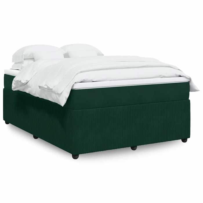 Maison Exclusive - Sommier à lattes de lit et matelas Vert foncé 140x190cm Velours