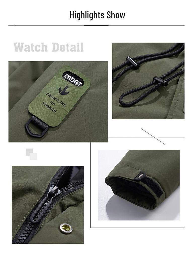 Men's Winter 2025 Hooded Mid-Length Cotton Jacket - Thick, Warm, Trendy Outdoor Coat