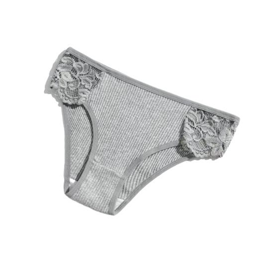 Cotton Underwear for Women Floral Lace Ribbed Low Rise Hipster Panties Soft Breathable Cheeky Bikini Briefs