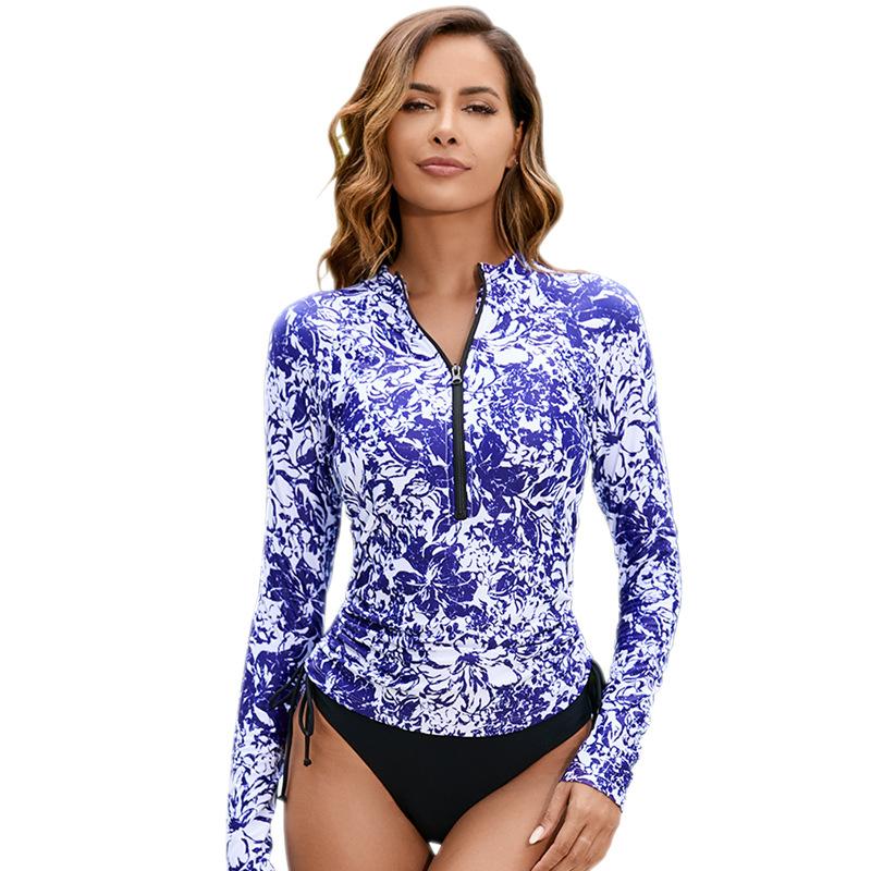 2024 Surfsuit Women's Swimsuit Long Sleeve Split Swimsuit