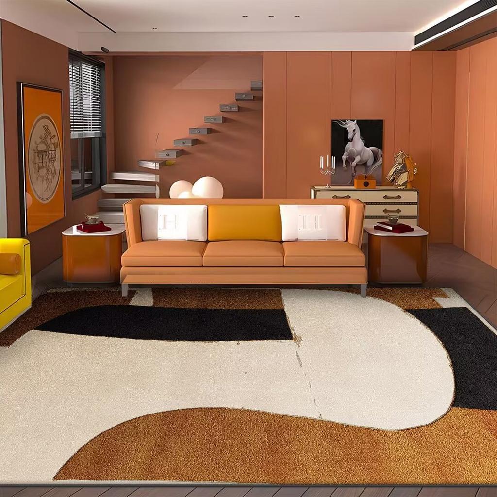 Moderner Leichter Luxus Einfacher Teppich Wohnzimmer Dekoration Abstrakter Teppich Große Fläche Schlafzimmer Lounge Teppiche Rutschfeste Bodenmatte Waschbar