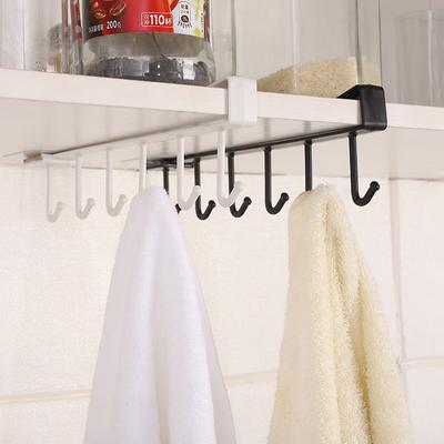 6 Ganchos Prateleira de Armazenamento Plástico Sob Prateleiras Pendurado Rack Utensílios Suporte Guarda-roupa Cozinha Banheiro Organizador Acessórios Para Casa