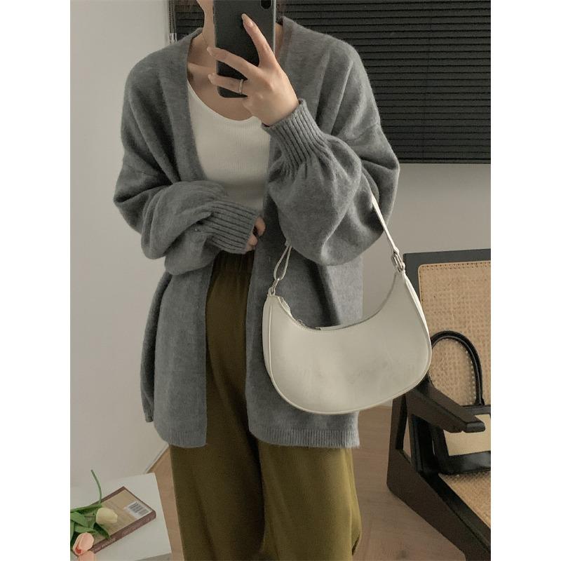 Autumn and Winter New Loose Lazy Wind Knitted Cardigan Women's Soft Waxy Versatile Gentle Temperament Sweater Jacket Top