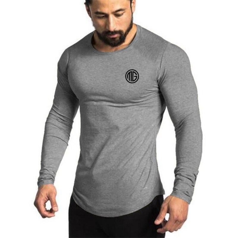 Muscleguys Spring and Autumn Men's Bottoming Shirt Cotton Fitness Comfortable Long Sleeve T-Shirt