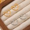 Stainless Steel Earrings Hollow Heart Earrings Fashionable High-end Feel 18k Gold Plated Titanium Steel Jewelry