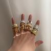 Princess Court Wind Yellow Gold Ring Niche Ring Dot Diamond Jewelry Premium Versatile Temperament Personality Ring