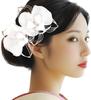 Hair Accessory Set Featuring a Phalaenopsis Orchid Suitable for Furisode and Other Japanese or Two-piece Design, Wk-224, White, Coming-of-age