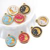 2pcs 5pcs Stainless Steel Colorful Enamel Moon Star Retro Bracelet Charm for Necklace Earring Component Jewelry Making Wholesale