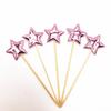 Large Glittery Leather Birthday Cake Topper Set: Heart, Star, Five-Pointed Star, and Crown