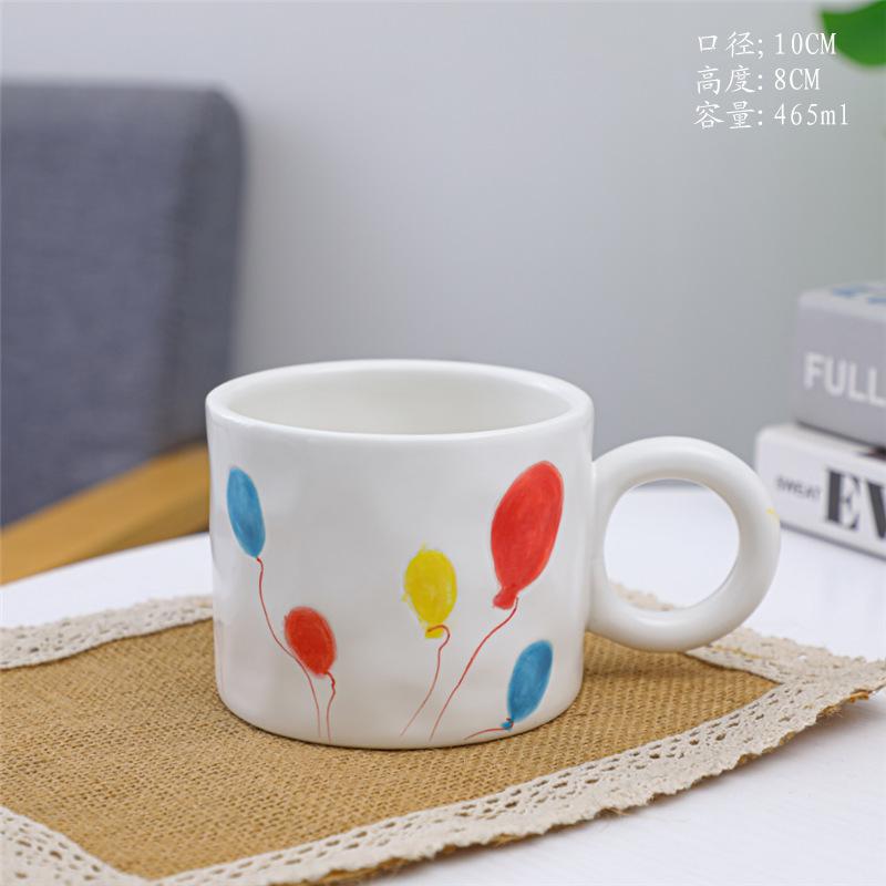 Big Ears Hand-Painted Ceramic Style Coffee Couple Cup Simple Korean Hand-Painted Cup