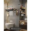 Wutuo Wall-Mounted Black Gold Bathroom Hardware Set