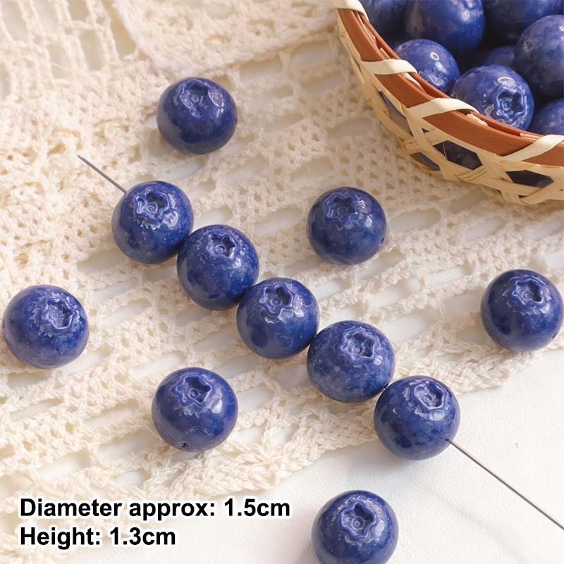 5Pcs Multicolor 3D Fruit Shaped Loose Beads for DIY Handmade Bracelet Keychain Jewelry Making Craft for Home School Use