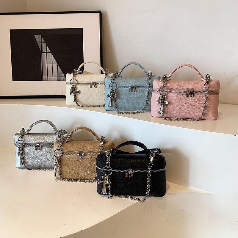 Neue modische High-End-Ketten-Tasche in Unifarbe, tragbar, Schultertasche, Umhängetasche, trendige Damenhandtasche