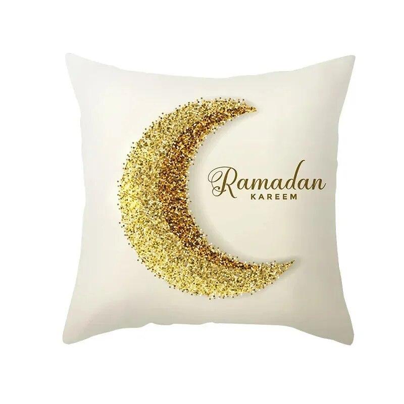 45x45 Cm Eid Mubarak Print Cushion Cover Home Living Room Sofa Decoration Square Pillow Cover
