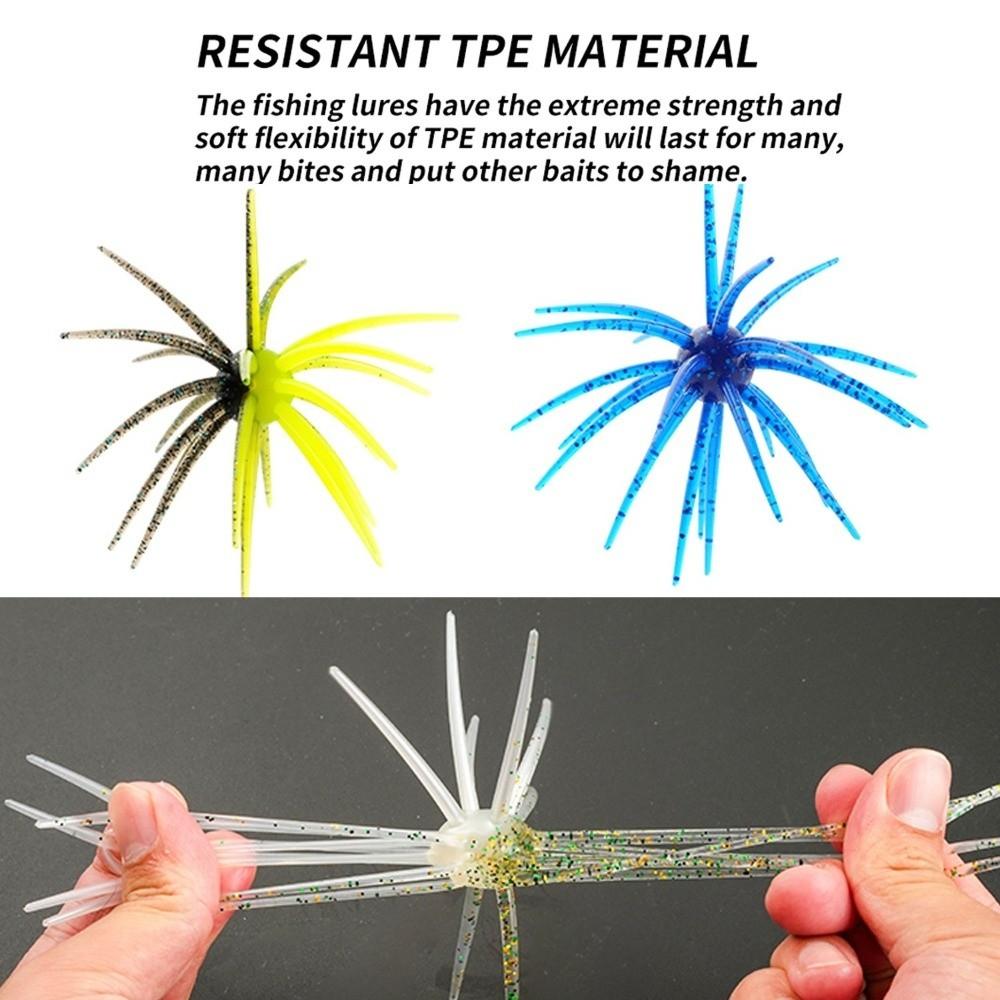 5pcs 5pcs Pack Sea Urchin Fishing Lures 11cm 9g Size Silicone Fishing Baits  For Trout Fishing