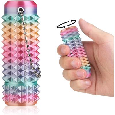 Pain Stim Fidget 3D Printed Pocket Spiky Keychain With Clicker Button Spinner Sensory For Anxiety Focus Stress Reduction