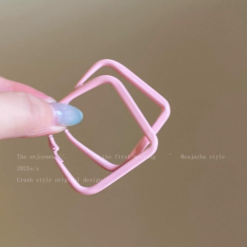 

Dopamine square earrings women s fashion colorful vacation style earrings, ear buckles, unique fashion exaggerated earrings 925 silver needle