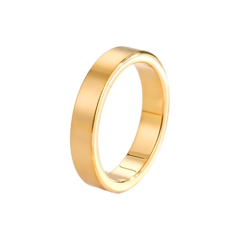 Simple 4mm Glossy Titanium Steel Ring, Women's High-end Couple Ring, Versatile Index Finger Accessory