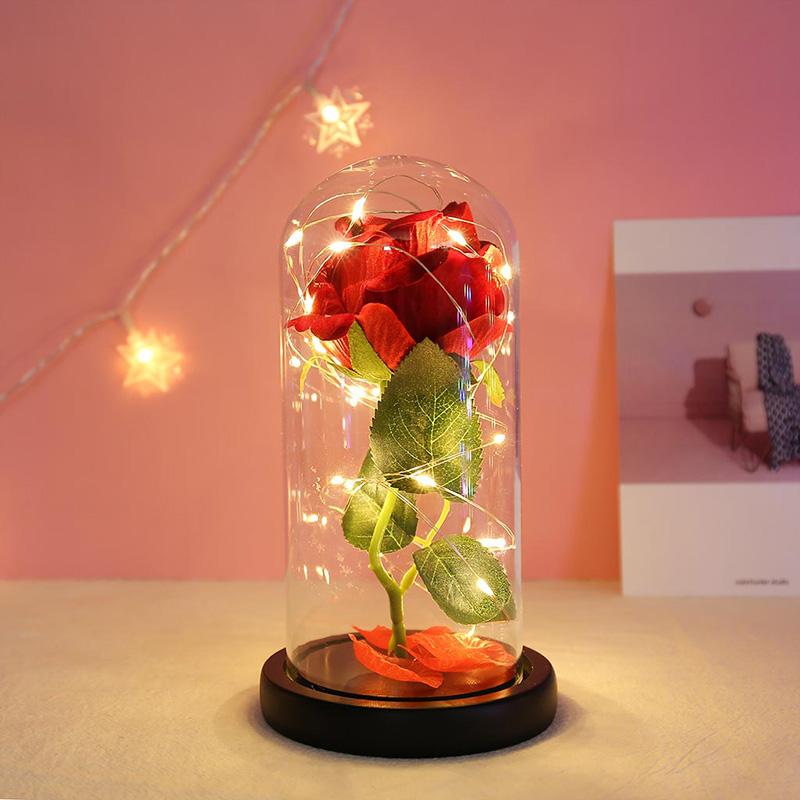 Romantic LED Flower Night Motion Lamp Valentine's Rose Light Wedding Day Gift