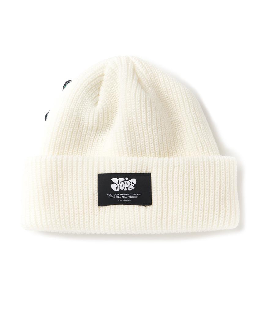 YORF Aw Colored Short Beanie Cream White