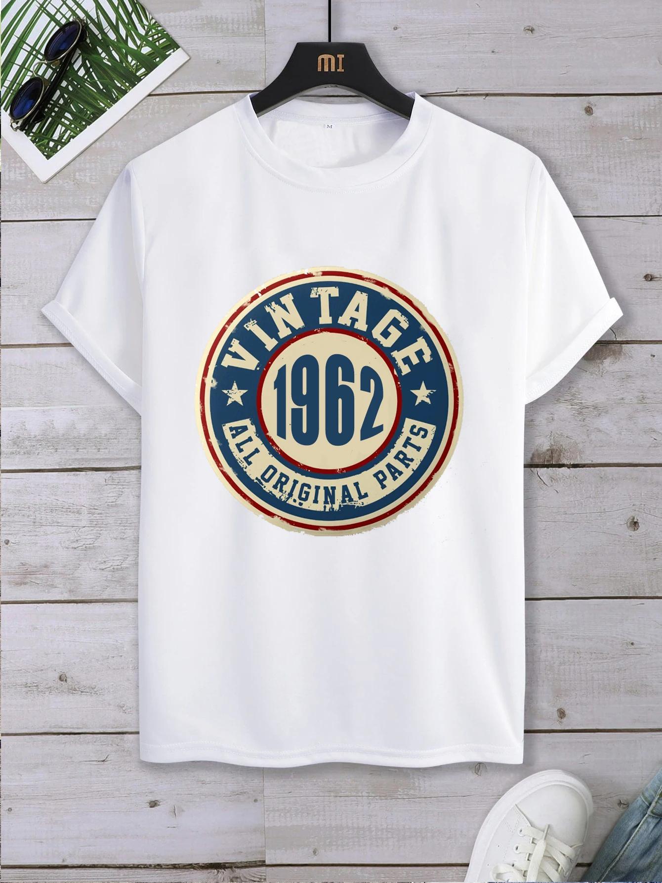 

Retro 60S 56Th Birthday Tee Pure Tee Shirt Vintage 1962 Mens T-Shirt Men Summer Street Fashion Couple Tee Graphic T Shirts S