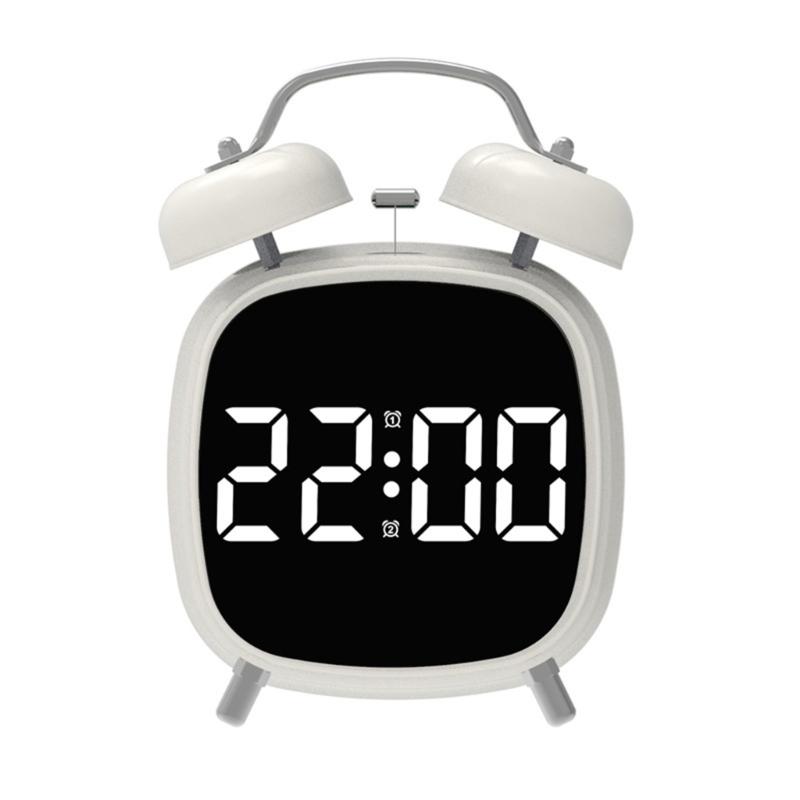 

Digital Alarm Clock Loud Double Bells Desk Alarms Dimmable Display Easy to Read Progressive Sound Design