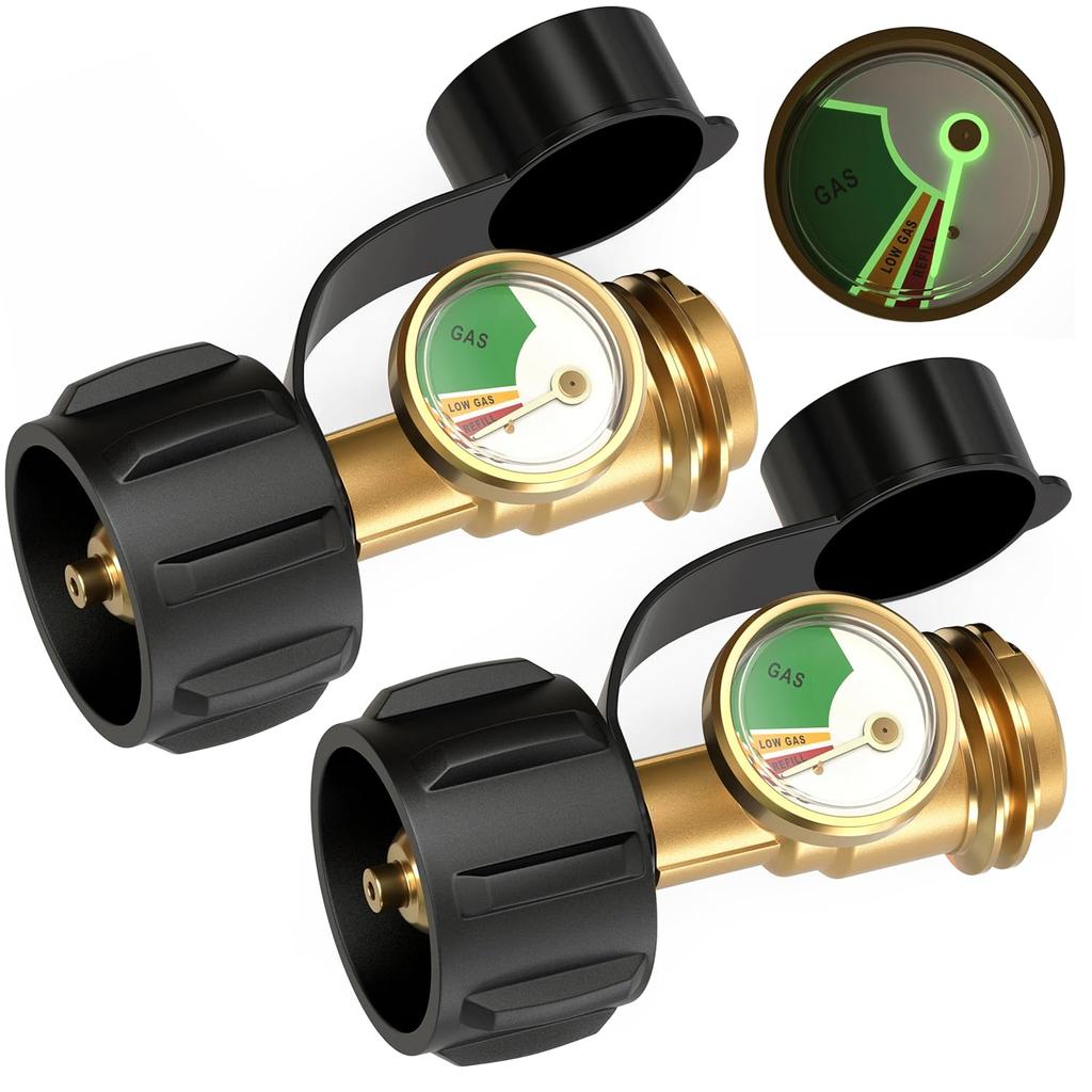 QCC Type Propane Tanks Pressure Gauge Level Indicator Leak Detector Gas Pressure Meter For Camper Cylinder BBQ Gas Grill Heater