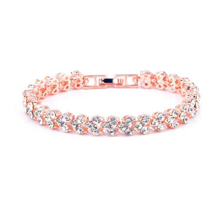 Chic Rhinestone Zircon Jewelry Set: Necklace, Earrings, Ring & Watch for Women