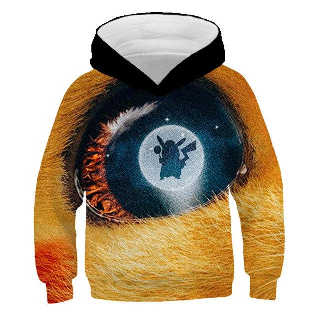 2025 Year Pokemon Hoodies Kids Cartoon Pullover Pikachu Sweatshirt Long Sleeve Children Clothes Boy Fashion Top 4-14 Years Kid Streetwear