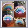 Kinder Holzspielzeug Montessori Regenbogen Bausteine DIY Kreatives Stapeln Balance Spiel Lernspielzeug für Kinder Kindergeschenke