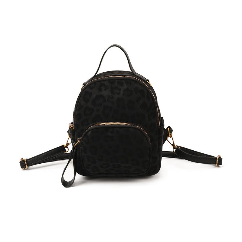 2025 Autumn/Winter Leopard Print Women's Retro Schoolbag: Large Capacity European & American Backpack for Students & Casual Travel