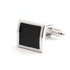 1 Pair Man's Shirt Studs Black Paint Squared Cufflinks for Business Wedding Party