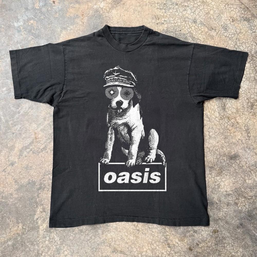 Vintage Oasis Dog Logo T-shirt, Funny Unisex Black Cotton T-shirt, Size S-5XL Unisex T-Shirt XXXL