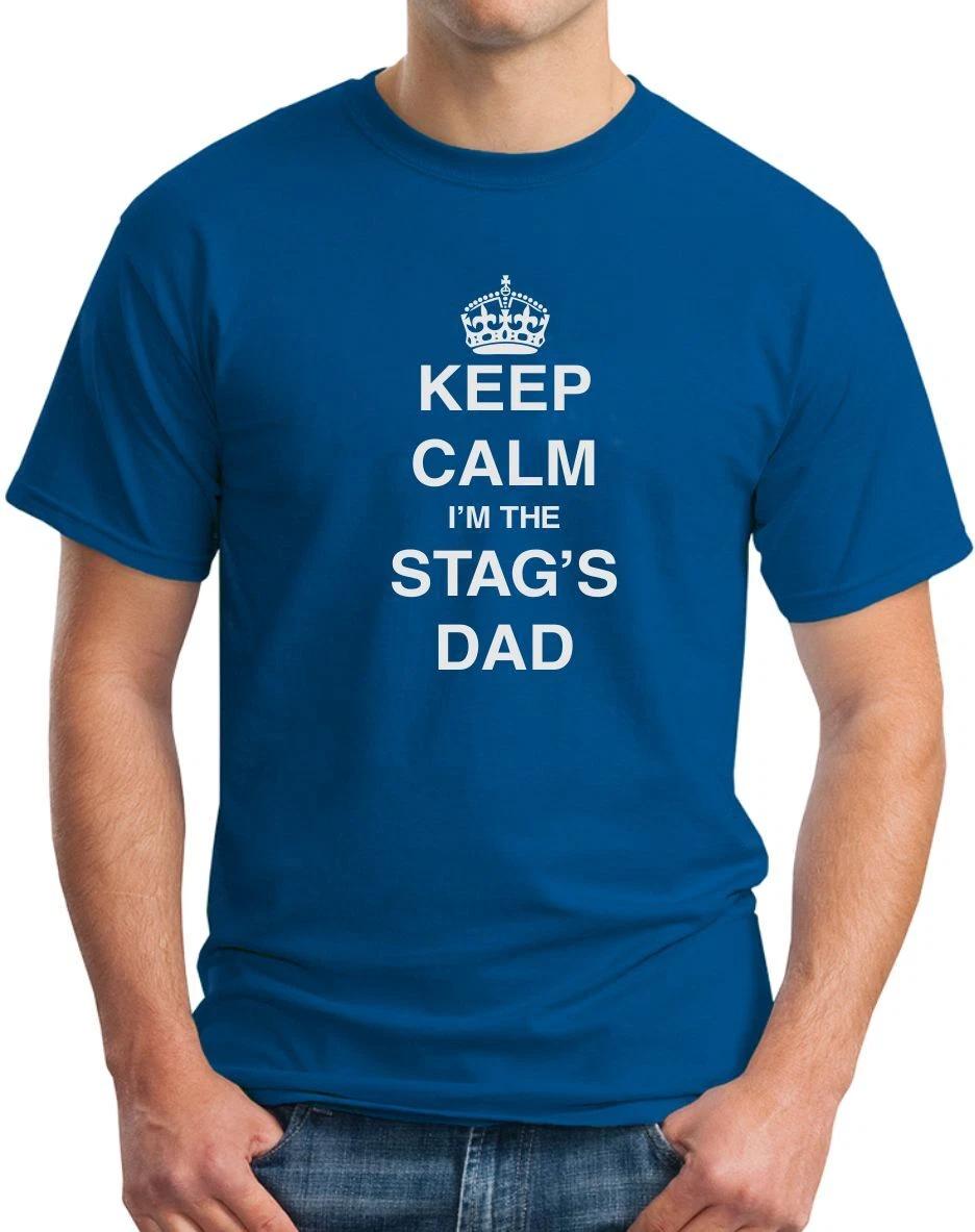 KEEP CALM I M THE STAGS DAD - FUNNY WEDDING SLOGAN Mens T-Shirt XL
