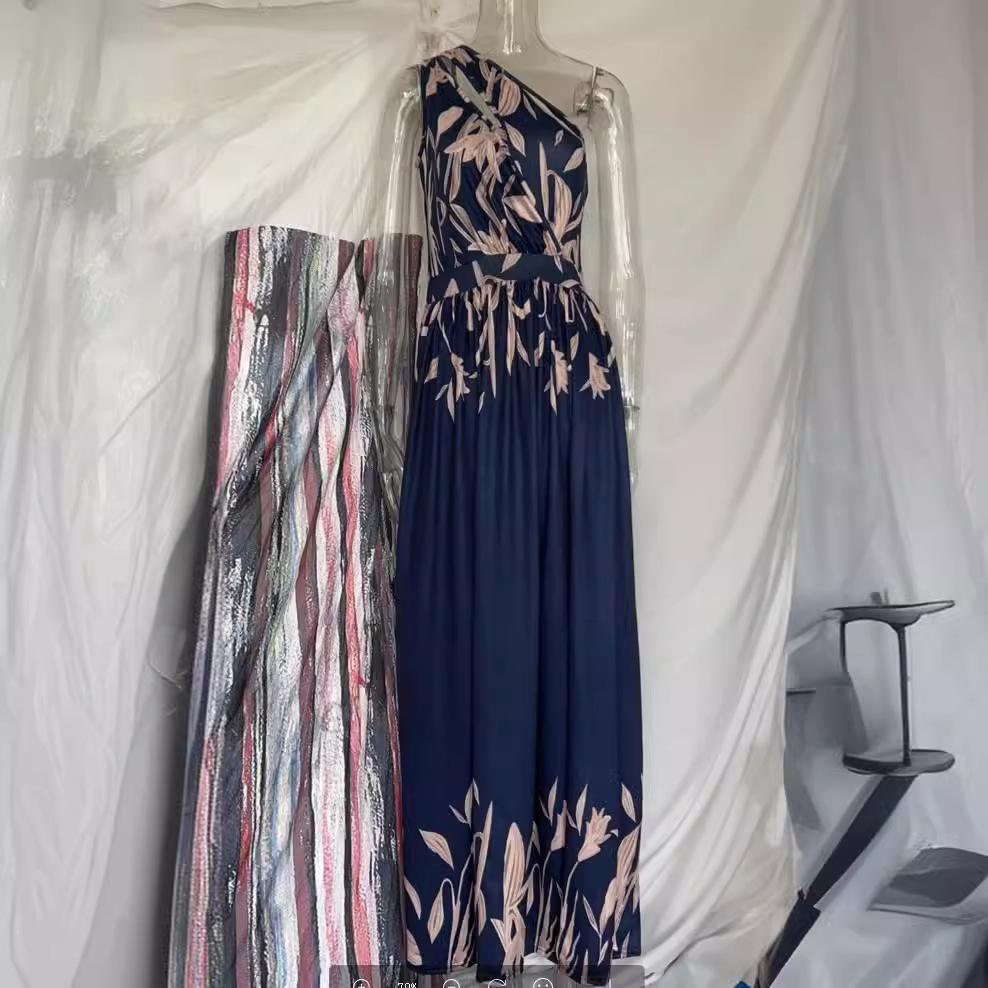 

IHUASU Женское платье с диагональным плечом, вырезом, темпераментное, для офиса, градиентного цвета, с высоким разрезом, длинное платье XXXL