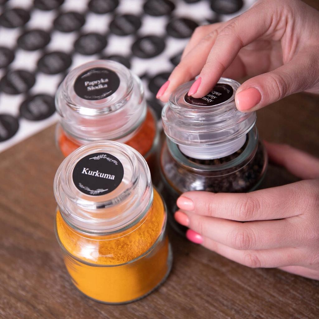 20X Spice Jar Herbs Gift Jars 205ML + 252 Stickers