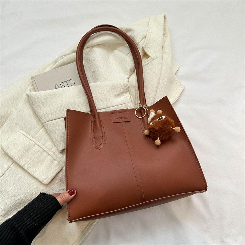 

Ретро модная сумка через плечо для женщин, осень, новая корейская версия, сумка-тоут, студенческая повседневная сумка большой емкости Without pendant