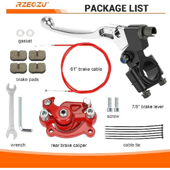 Mini Bike Brake Lever Kit Replacement For Coleman Minibike CT100U CC100X Motovox MBX10 MBX11 Monster Mega Moto 80Cc 105Cc Baja Doodlebug DB30 GMB100